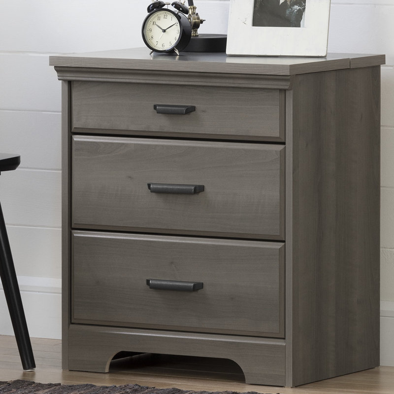 South Shore Versa 3 Drawer Nightstand with Charging Station & Reviews Wayfair.ca